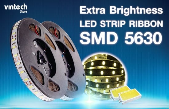 ไฟเส้น LED Strip 5630 ไม่กันน้ำ วอร์มไวท์ Extra Bright