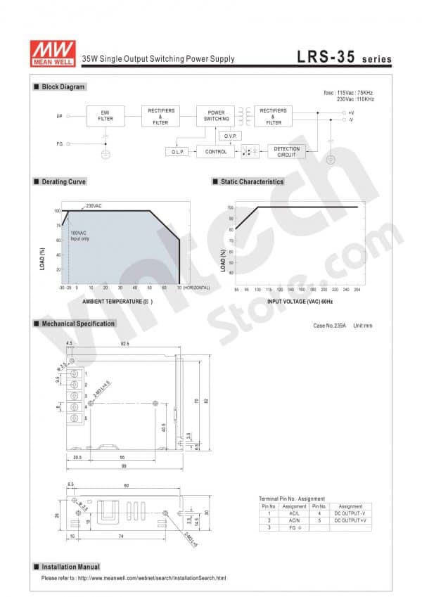 MEANWELL Power Supply LRS-35-12 - Image 3