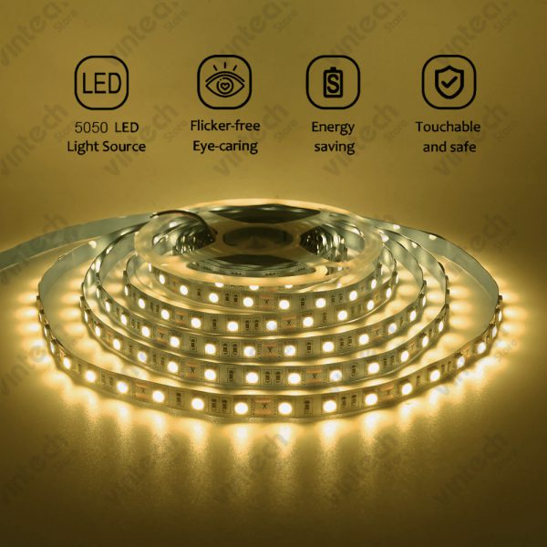 ไฟเส้น LED Strip SMD5050 ไม่กันน้ำ warm white 3000K