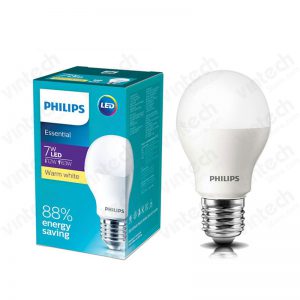 หลอดไฟ Philips Essentail Bulb e27 7w warm white