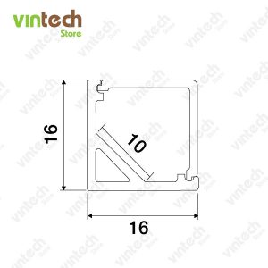 ขนาดราง L-shape 16x16 mm. ฝาครอบเหลี่ยม