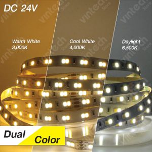 ไฟเส้น LED 24V เปลี่ยนอุณหภูมิสร ขาว คูล วอร์ม